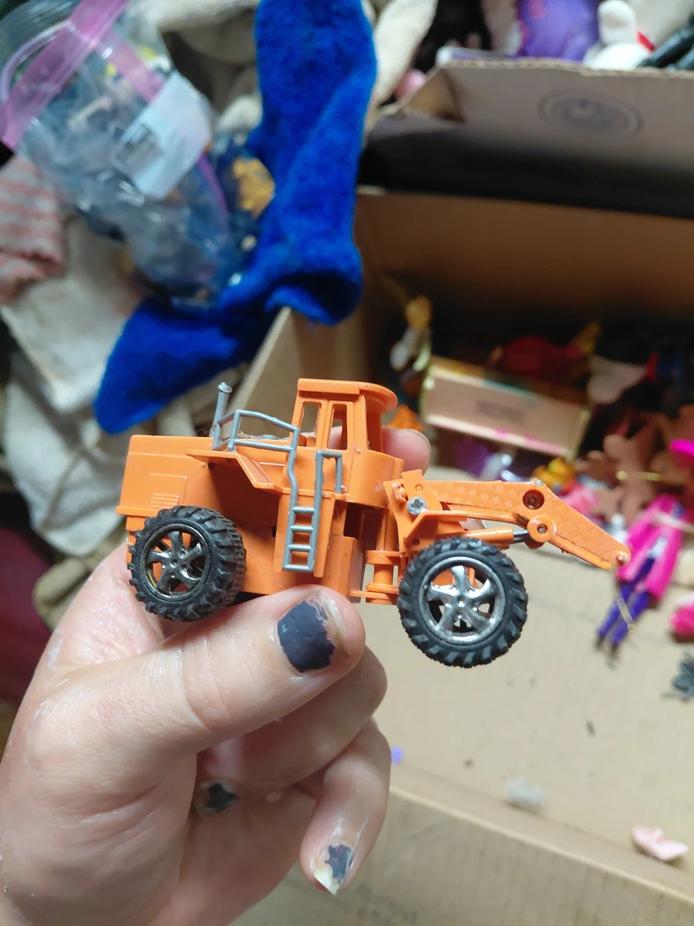 plastic toy construction vehicle loader missing scoop unbranded